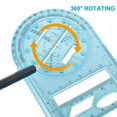 thumbnail image 4 of Cqxid Office&Craft&Stationery Under $10 Geometric Ruler With 14 Shapes Transparent Drawing Ruler Clear Scale Drawing Template Measuring Tool For School Office Architecture, 4 of 5