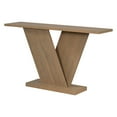 thumbnail image 2 of Ben Minimalist Console Table with V-Base, Natural Wood Veneer, Brown, 2 of 10