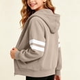 thumbnail image 7 of HAOTAGS Kids Hooded Sweatshirt (5-14) Winter Fleece-lined Zipper Warm Jacket Khaki Size 5T, 7 of 7