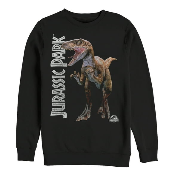 Men's Jurassic Park Velociraptor Logo  Sweatshirt Black 3X Large
