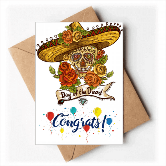 Sombrero Suger l Mexico Day of the Dead Wedding Cards Congratulations Greeting Envelopes