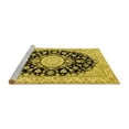 thumbnail image 2 of Ahgly Company Machine Washable Indoor Round Medallion Yellow Traditional Area Rugs, 8' Round, 2 of 4