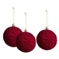 thumbnail image 1 of 3 Piezas De Adornos Navideños De Bolas Flocadas, Adornos Navideños Para El Hogar, Copo De Nieve Rojo, 1 of 8