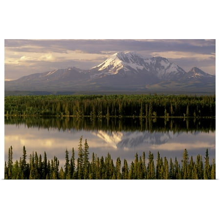 Great BIG Canvas | Rolled Calvin Hall Poster Print entitled Mt Drum Over Willow Lake Wrangell-St Elias NP SC AK