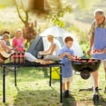 thumbnail image 3 of OHHANI Folding Grill Table, 3 ft Portable Outdoor Bbq Picnic Table, Easy Storage for Camping, Black, 3 of 8