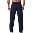 thumbnail image 4 of Mens Fashion Drawstring Elastic Waist Solid Color Casual Sweat Length Pants, 4 of 7