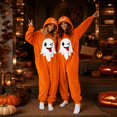 thumbnail image 7 of Halloween Onesie, Pumpkin Jack O Hooded Costumes Adult Plush Halloween Pajama|Polar Fleece Jack-O Casual Costume Y2k Trendy Funny Streetwear Fall Winter Warmth Jumpsuit Vacation Loungewear, XL, 7 of 7
