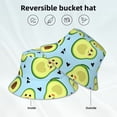 thumbnail image 5 of Daiia Avocado and Hearts Pattern Bucket Hat - Trendy Cotton Sun Hat for Beach, Golf, Fishing - Fun Outdoor Vacation Boonie for Men and Women, 5 of 9
