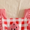 thumbnail image 4 of Sopiago Baby Girl Clothes Summer Outfit Newborn Strawberry Bow Ruffle Sleeveless Tulle Romper Dress Cute Infant Onesie Watermelon Red,3-6 Months, 4 of 6