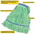 thumbnail image 3 of MATTHEW CLEANING Heavy Duty Mop Head Commercial Replacement for General and Floor Cleaning , Wet Industrial Blue Cotton Looped End String Head Refill (Pack of 6) Green, 3 of 7