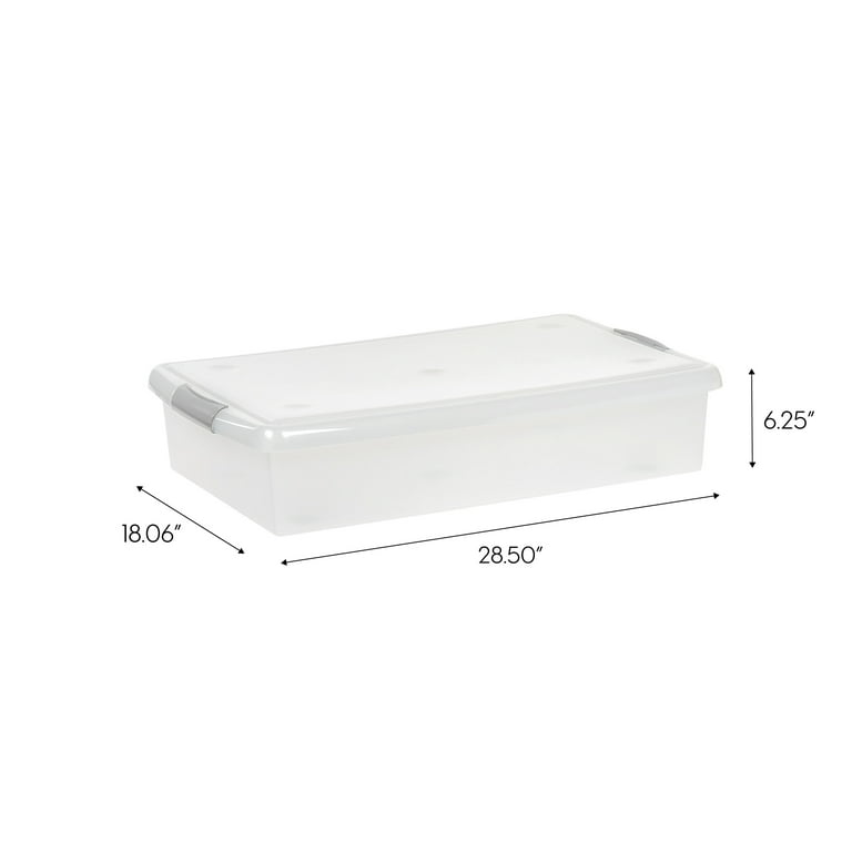 Large Storage Box Clear Stackable With Lid Under Bed Storage