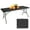 Black, variant on Twister.CK 4' Folding Table, Adjustable Height Plastic Table, Lightweight Foldable Table for Camping Dining BBQs Picnic Party, Black
