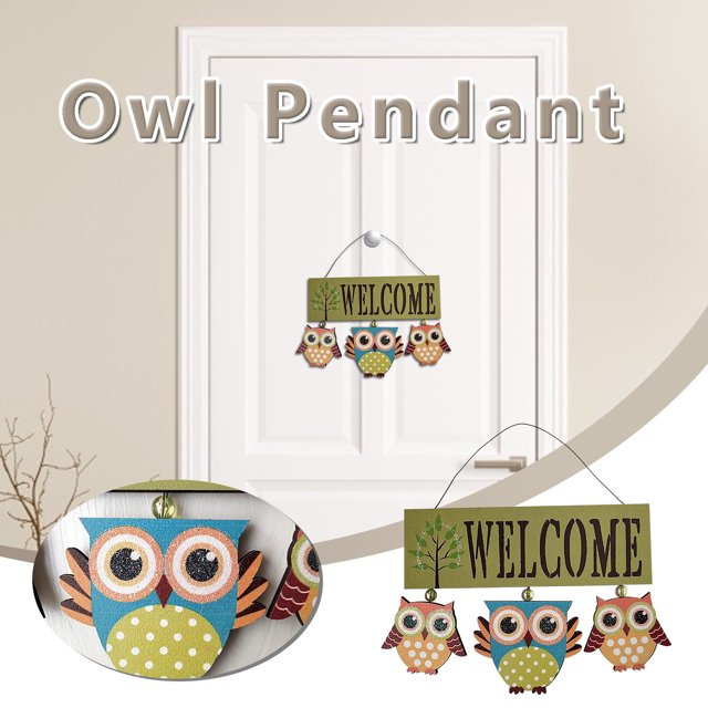 Hogar idílico Personalidad creativa Búho Listado Bienvenido a Bienvenido Colgante de pared Wmkox8yii gf10618