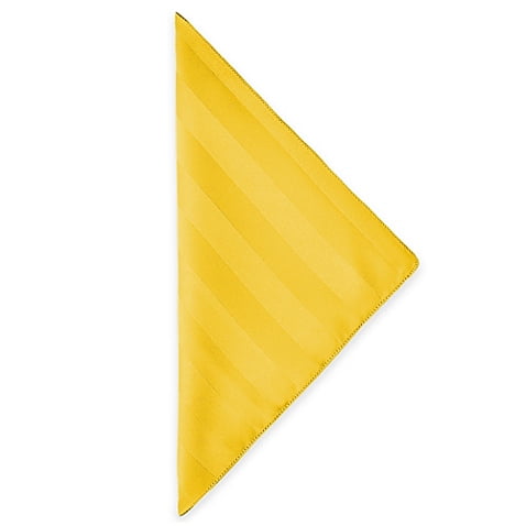 Ultimate Textile (5 Dozen) Satin-Stripe 17 x 17-Inch Cloth Napkins - for Wedding and Catering, Hotel or Home Dining use, Goldenrod Yellow