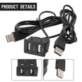 thumbnail image 4 of 150CM Car Dash Flush Mount AUX USB Port Panel Dual USB Extension Adapter Cable, 4 of 12