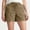 Coffee, variant on Womens Solid Color Casual Summer Shorts Elastic High Waisted Short Pants with Pockets for Hiking Blue XL(XL)