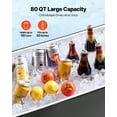 thumbnail image 2 of VEVOR 80 Quart Rolling Ice Chest Cart, with 2-Stage Telescopic Pull Handle and 2 Swivel Casters, Portable Table Beach Patio Party Bar Cold Drink Beverage, Outdoor Park Cart on Wheels, Black, 2 of 9