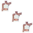 thumbnail image 1 of Yuarrent 2 piezas trajes de ejercicio sujetadores a prueba de golpes pantalones cortos a prueba de sudor con un hombro polainas crop tops Type1 NO1, 1 of 6