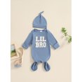 thumbnail image 3 of Suealasg Newborn Boys Girls Sleeping Bags Infant Long Sleeve Letter Print Knotted Swaddle Wrap Blanket Baby Sleep Sack with Matching Hat 0-3 Months, 3 of 7