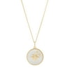 Brilliance Fine Jewelry Mother of Pearl North Star Pendant in Sterling Silver and 14KT Gold Plate