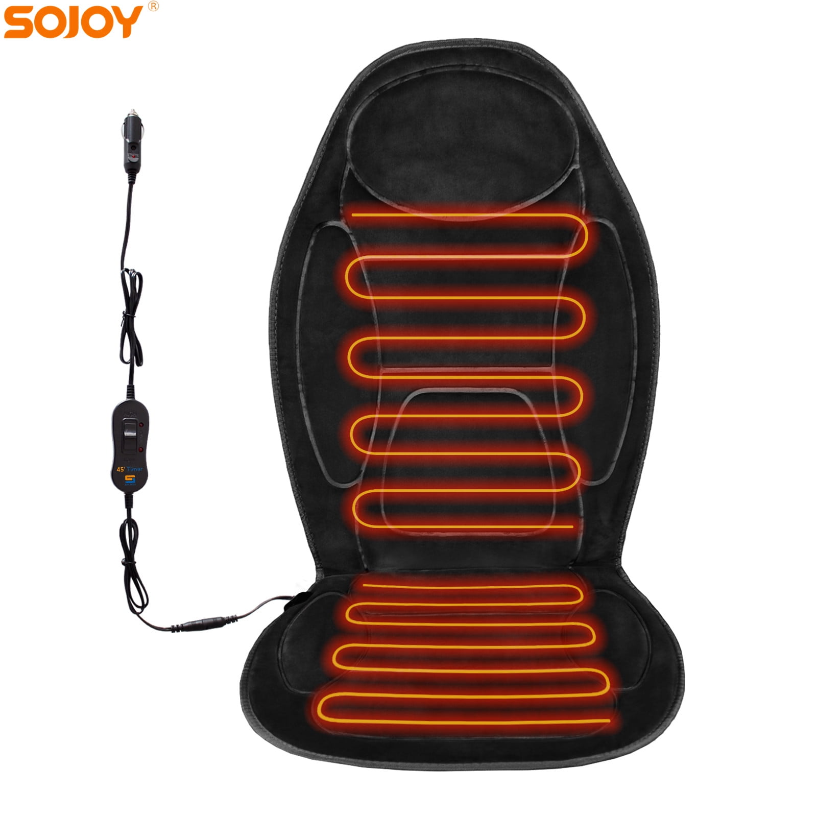 Sojoy Suede Universal 12V Car Heated Seat Cushion Warmer High/Low 45 Mins  Timer Winter - Walmart.com
