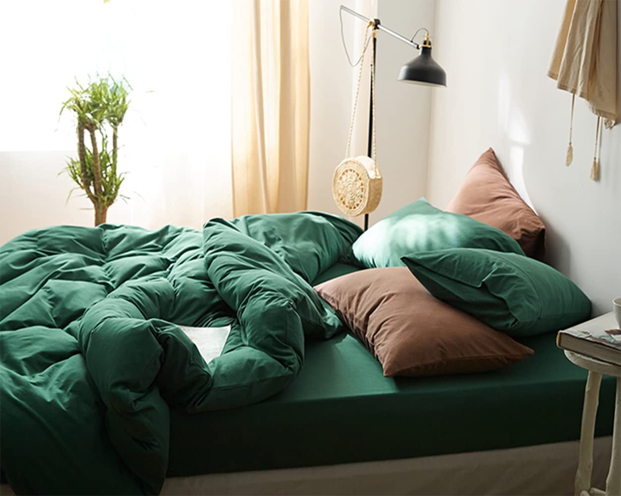 Emerald Green Duvet Cover Queen Size 