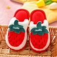thumbnail image 5 of Generic Baby Christmas Slipper Cartoon Strawberry Pattern Bedroom Slippers For Kids Cotton Slippers Girls Boys House Slippers Winter Warm Indoor Shoes Clearance Shoes(4-4.5 Years,Red), 5 of 8