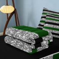 thumbnail image 5 of Homewish Black Gray Green Stripe Zipper Twin Comforter Sets with Fitted Sheet and 2 Pillowcases, Sequin Print Geometric Zipper Bedding Set, 5 of 7