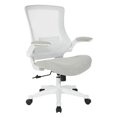 thumbnail image 1 of Chaise de Gestionnaire à Dossier en Écran Blanc en Tissu Lin Gris Pierre, 1 of 7