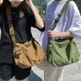 thumbnail image 2 of Sac Hobo en Toile Multifonction Durable Femmes Hommes Style Vintage pour Travail Plage Vert, 2 of 6