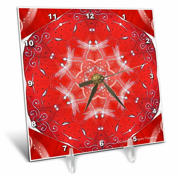 3dRose, Dragonfly Dance, 6x6 Desk Clock