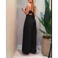 thumbnail image 5 of ChicMe Womens Jumpsuits Sleeveless Cut-Out Waist Backless Tie-Back Ruched Wide Leg Vacation Summer Jumpsuit for Women Black-L, 5 of 9