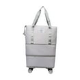 thumbnail image 4 of Bolsa de lona con ruedas, plegable, para fin de semana, portátil, expandible, con ruedas, para hacer ejercicio al aire libre, acampar y deportes. gris, 4 of 9
