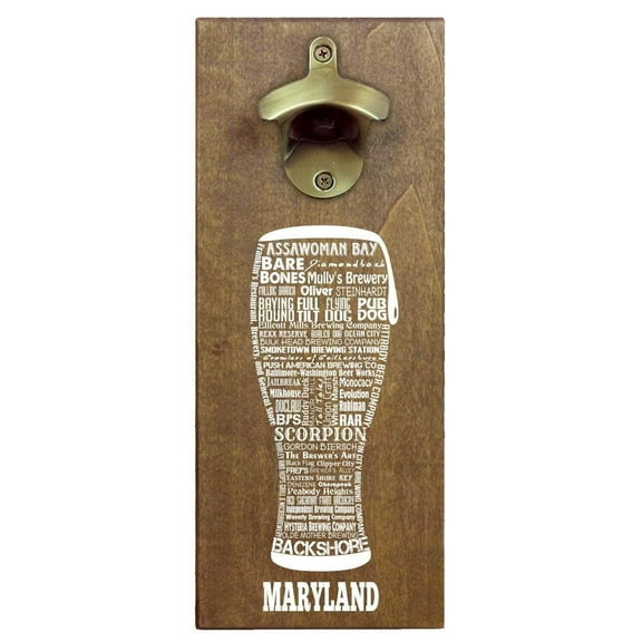 Torched Maryland Craft Beer Bottle Opener Magnetic Cap Catching 12"x5"x2.5"