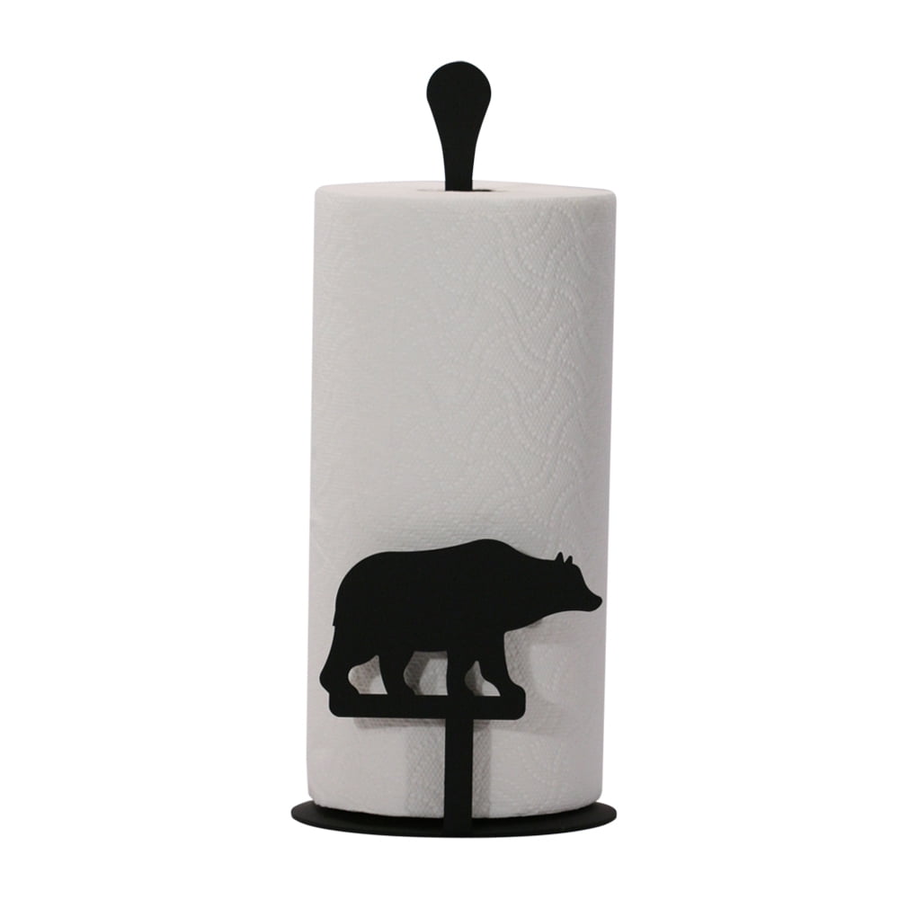 Black wrought iron paper towel holder best sale
