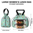 thumbnail image 5 of Pioneer Flower Floral Print Pattern Drawstring Lunch Bag Women - Drawstring Lunch Bag Insulated for Work Office - Stain-Resistant Large Lunchbags for Women with Multi-Pockets, 5 of 6