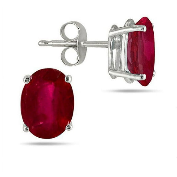 2.00 CTTW GENUINE RUBY GEMSTONE OVAL CUT STUDS