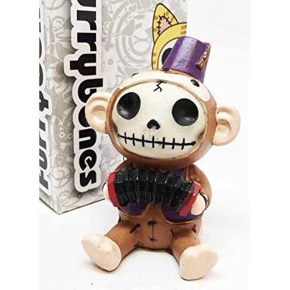 Furrybones Circus Monkey Fez Accordion Skeleton Monster Ornament Figurine