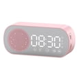 thumbnail image 1 of Bluetooth Speaker Clock Multifunctional Smart Digital Mirror Alarm Clock for Home School Office English Version Z7 Pink, 1 of 4