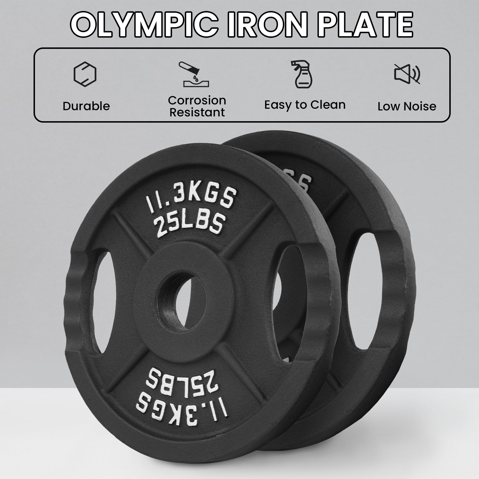 BalanceFrom Classic Cast Iron Weight Plates, 2 X 25 lb