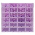 thumbnail image 5 of 24-Pack Stackable Shoe Boxes with Clear Lids, Foldable Plastic Shoe Storage Organizer for Closet, Under Bed, Stack & Snap Design, Purple, 5 of 13