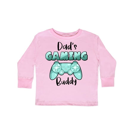 

Inktastic Dad s Gaming Buddy- Aqua Controller Gift Toddler Boy or Toddler Girl Long Sleeve T-Shirt