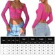 thumbnail image 3 of Blusas Cortas Sheer Mesh Crop Tops Encaje Sexy Camisetas de manga larga Ropa femenina (Rose Red L) Cgtredaw Para estrenar, 3 of 7