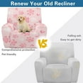 thumbnail image 4 of FKELYI Pink Dog Paw Print Anti-Dust Recliner Slipcover 4 Pcs Reclining Chair Cover Soft Furniture Protector for Single Seat Lounge Armchair for Bedroom Decor, 4 of 7