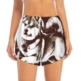 thumbnail image 2 of Gaeub Vintage Husky Dog Print Women's Athletic Shorts,High Waisted Running Shorts,Pocket Sporty Short,Gym Elastic Workout Shorts-Small, 2 of 7