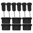 thumbnail image 1 of unbranded 30Jgo Tapones Antipolvo Para Móvil Compatibles Con Tipo C Y Auriculares Color Negro, 1 of 8