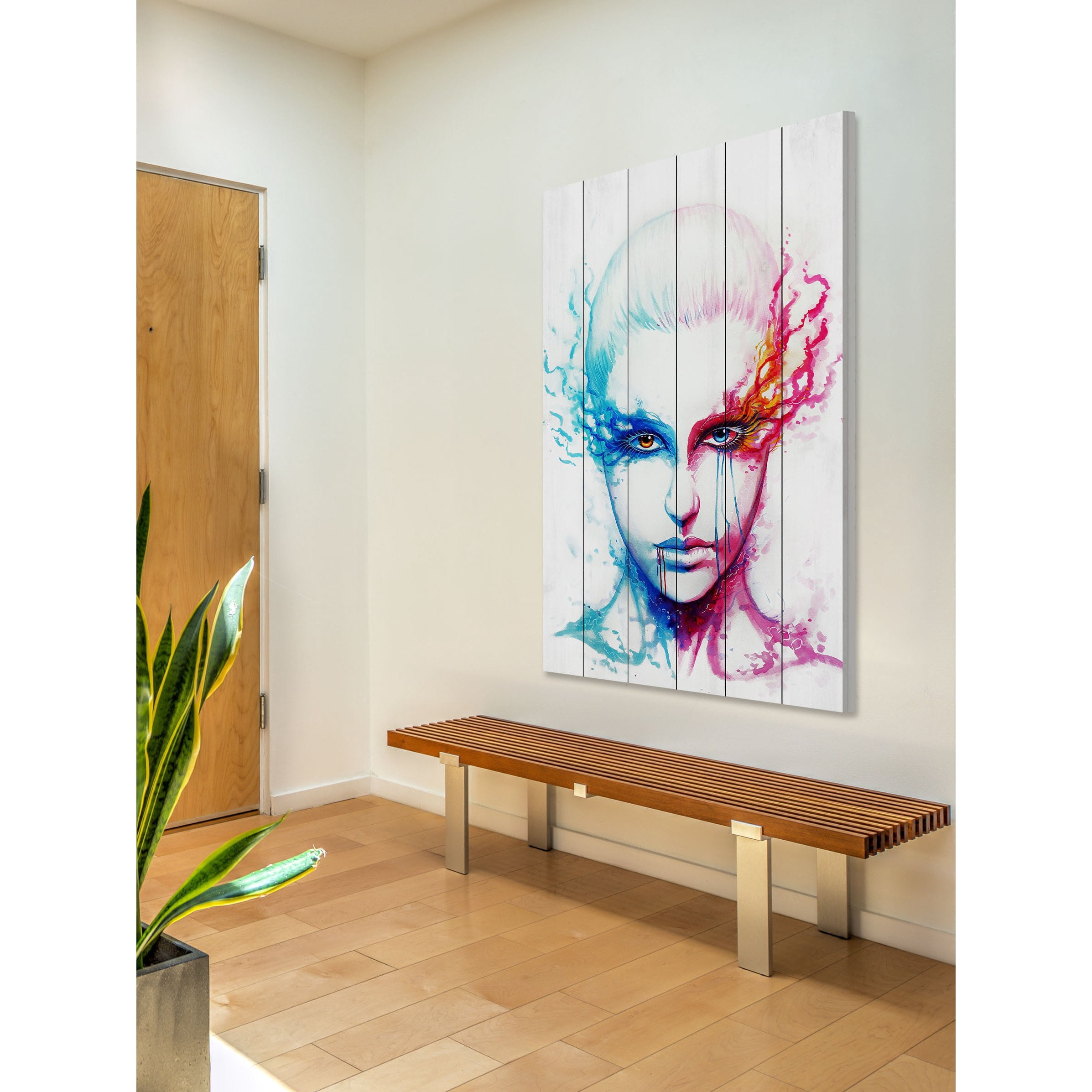 Marmont Hill "Bipolarity" Painting Print on White Wood