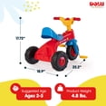 thumbnail image 4 of Dolu Trike for Toddlers, Tricycle for Kids Ages 2-5, Ride-On Toy with Horn, Red, 4 of 11