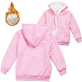 thumbnail image 5 of BOBOGOJP Girls Zip Up Hoodies Teen Hooded Sweatshirts Fleece Jackets Kids Fall Fashion Outfits Winter Clothes Pink for Size 3-4 Years, 5 of 7
