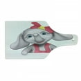 thumbnail image 1 of Animal Cartoon Cutting Board, Cheerful Girl Smiling 3D Style Happy Print, Decorative Tempered Glass Cutting and Serving Board, Wine Bottle Shape, Yellow Grey Pink, by Ambesonne, 1 of 1